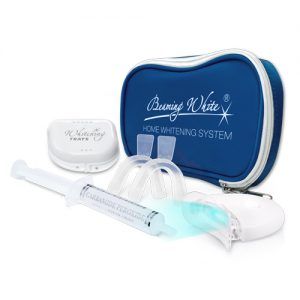 Various products of the Beaming White Deluxe Take Home Whitening kit.