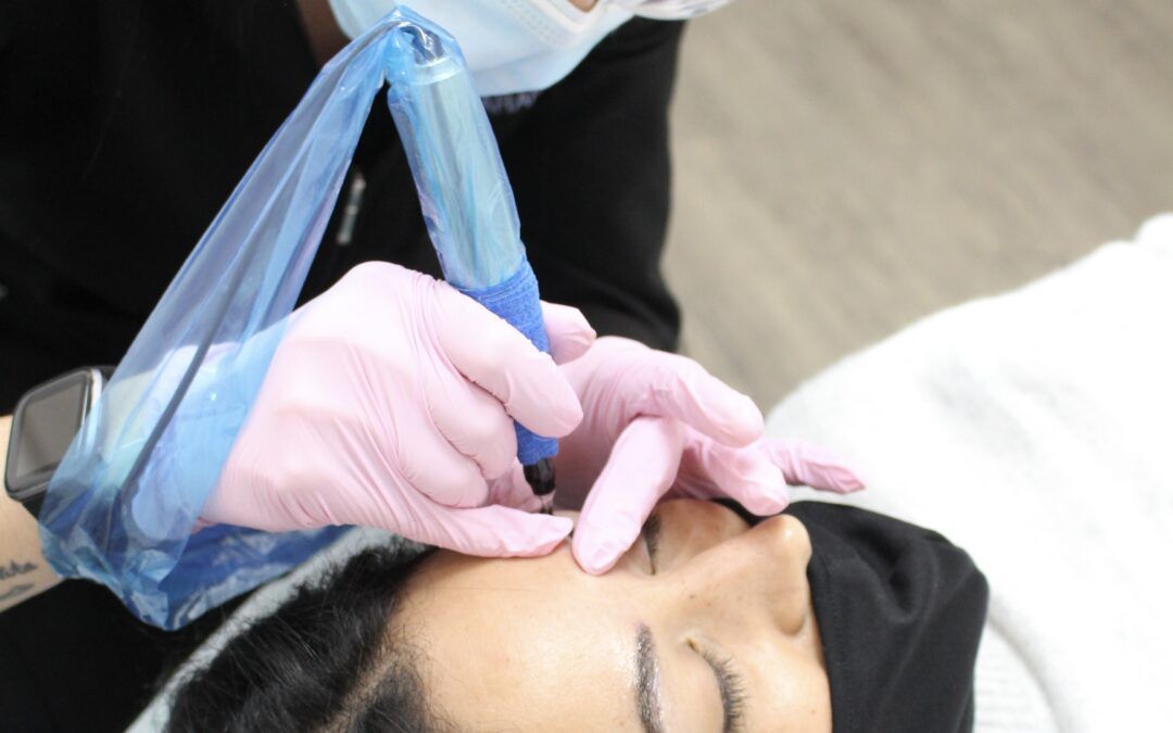 microblading training on a model