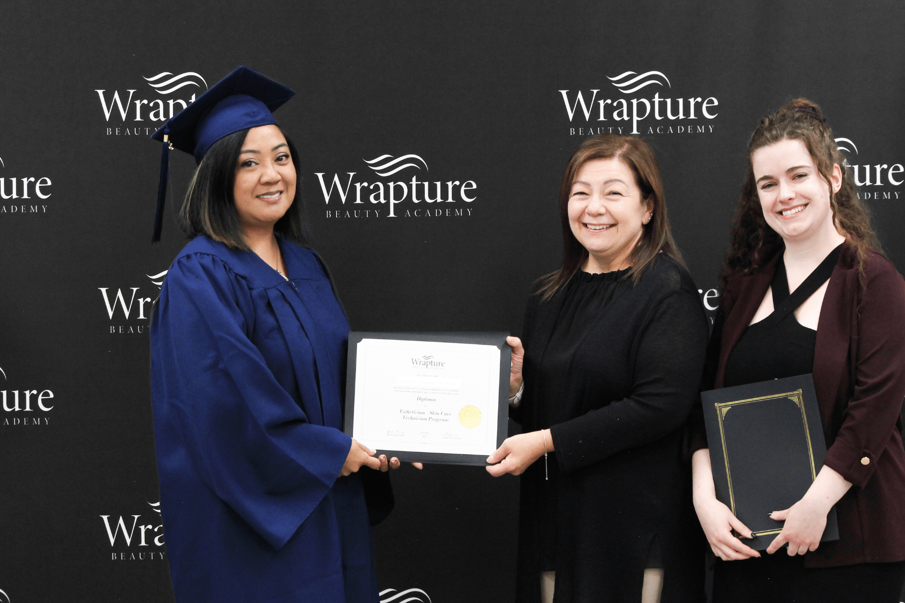 a classroom full of feature estheticians at Wrapture Beauty Academy