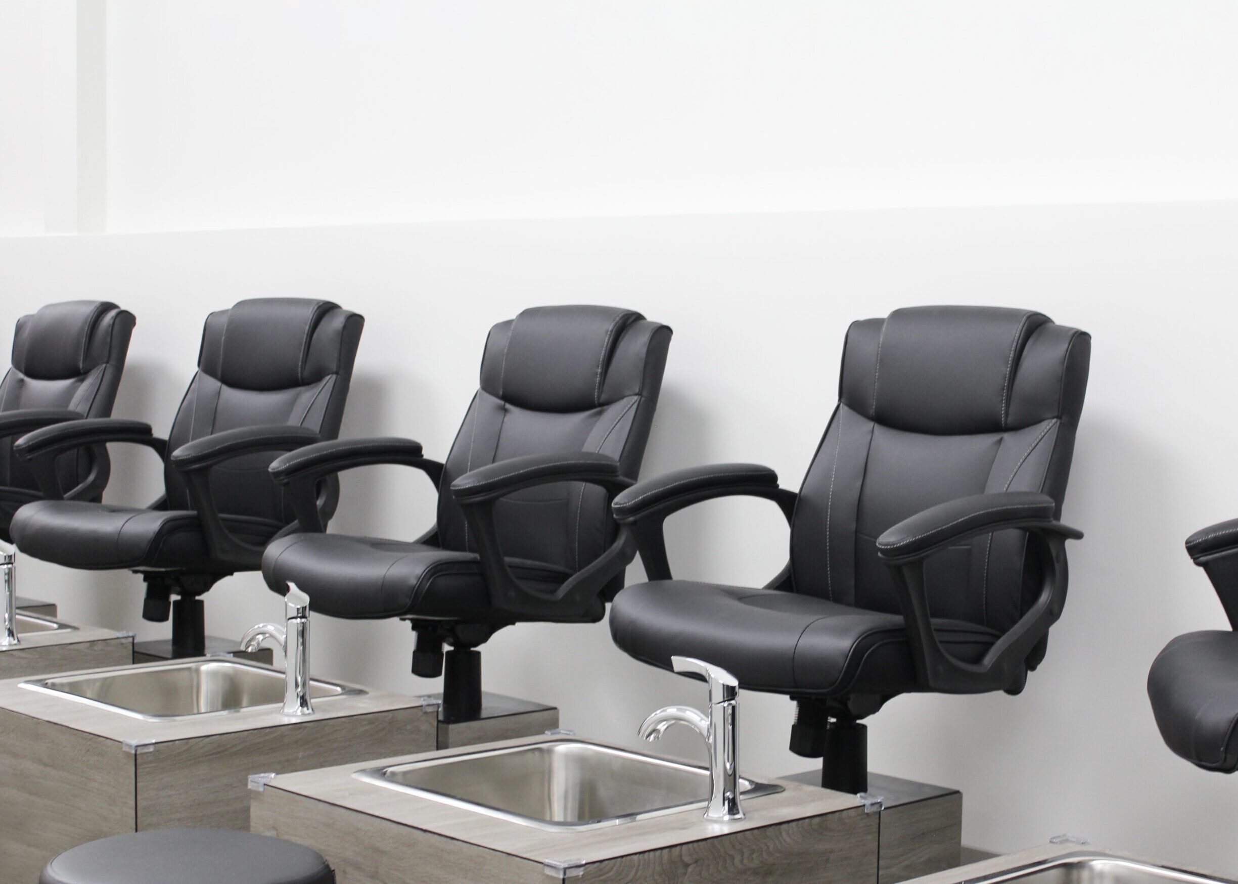 Pedicure stations at Wrapture Beauty Academy