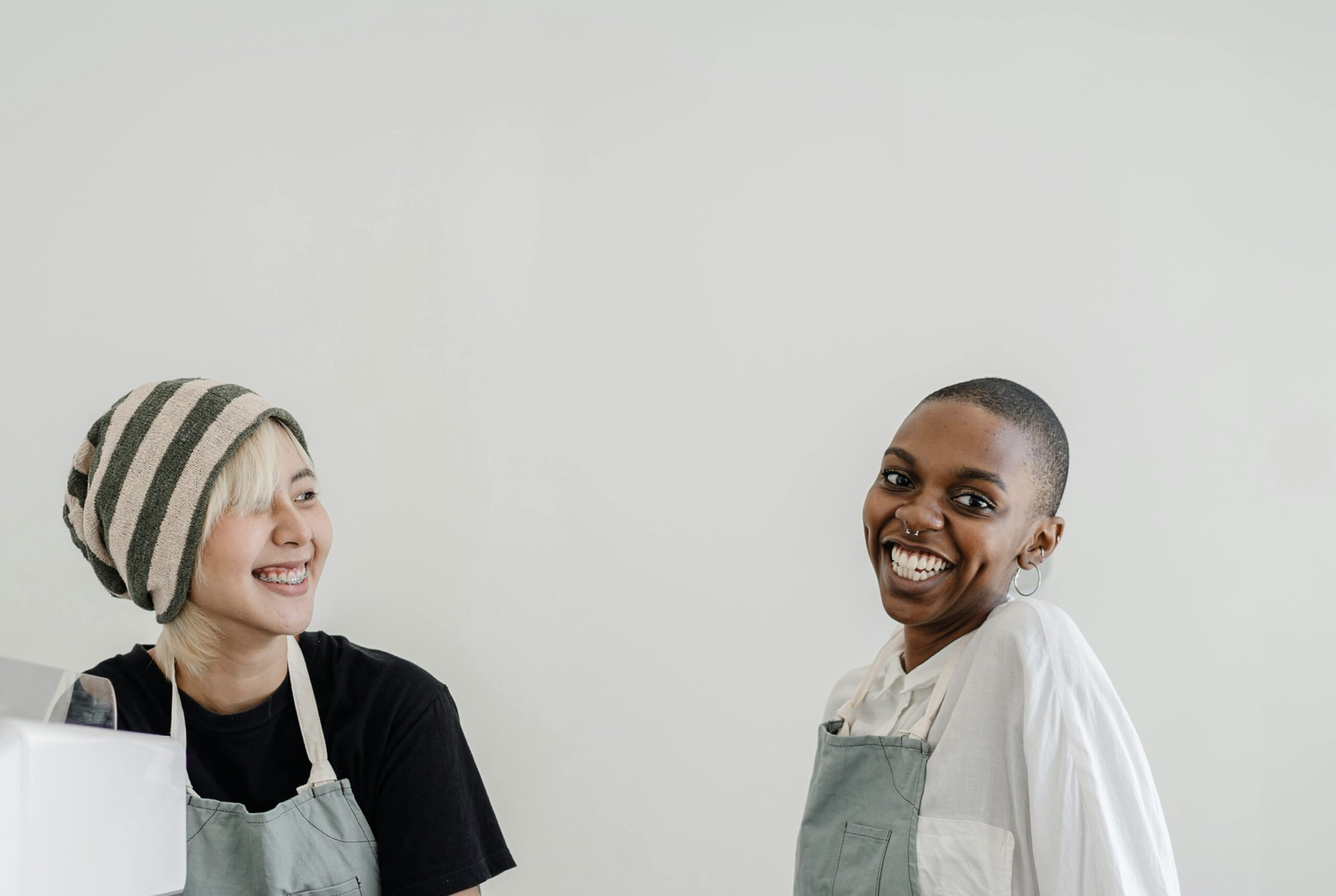 Two professionals practicing the 5S's of a good first impression